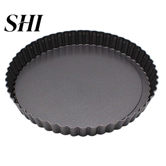 Toasting Pan Pizza Tray Easy to Demould High Hardness Wave Edge Design Carbon Steel Round Pastry Cake Baking Home Supplies