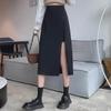 High Waist Slim A-Line Slit Skirt for Women - Stylish Korean Medium Length