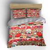 Santa and Reindeer Holiday Print Bedding Duvet Cover Set Duvet Cover Pillowcases  (1*Duvet Cover 2*Pillowcases, without duvet insert)