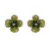 High-End Gradient Crystal Flower Earrings In Fresh Green Summer Design for Women
