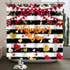 Happy Valentines Day Heart Shower Curtain Red Pink Romantic Falling Love Heart Sweet Lovers Waterproof Bathroom Curtain Decor