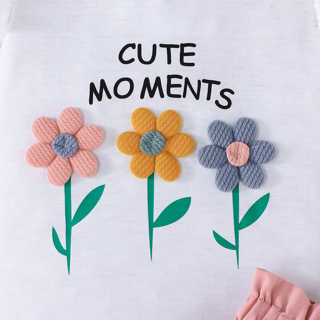 Милый милый топ для девочек + однотонная юбка, комплект детской моды на лето 2025 г.