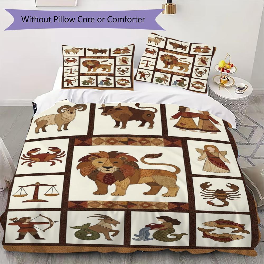 constellations Pattern Bedding uilt Set uilt Cover Pillowcase Home Decoration Birthday Gift (1 * duvet cover + 2 * pillowcase without core)150