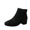 Ankle Boots Women Autumn Chunky Low Heel All-match Short Botas Solid Size Zipper Female Shoes Casual Black Botas
