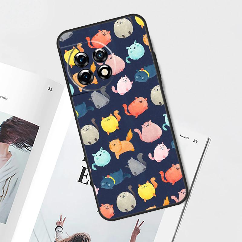 Милый Мультяшный Кот Чехол Для OnePlus Nord 5 CE 4 3 Lite N20 N30 OnePlus 15 13 12 11 8 9 10 Pro 12R 13T 13R Обложка