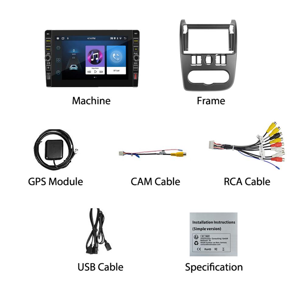 8 Inch Android 2 Din Car Radio Multimedia Video Player for Lada Largus 2012-2020 With Button Knob GPS Navigation Audio 1+32GB