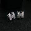 New Temperament Flash Diamond H Letter Stud Earrings Necklace Korean Simple Design Decoration White Gold Collarbone Chain