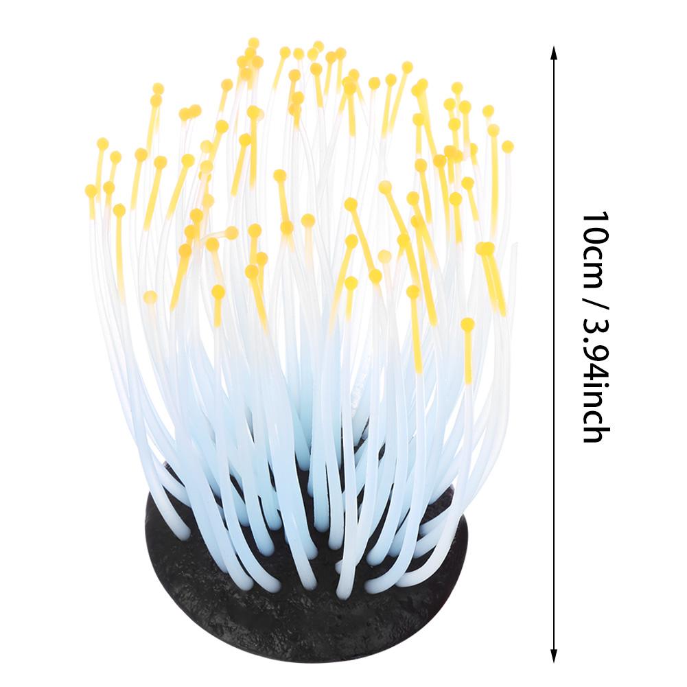 Vivid Artificial Coral Plant Ornament for Aquarium Underwater Fish Tank Night Light Orange