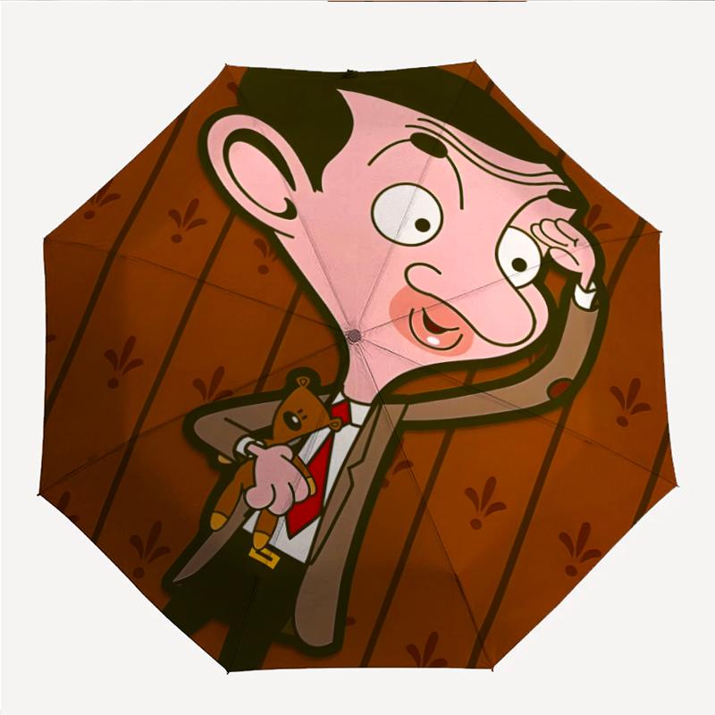 Mr Bean Fashionable Automatic Opening/Closing Folding Umbrella. Portable and Foldable, Ideal for Gift, Travel, and Daily Use.