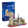 ASSYME Cubic Fan 3D Puzzle Craft Kit, Notre Dame Cathedral (with LEDs), L173h, No Glue or Tools Required