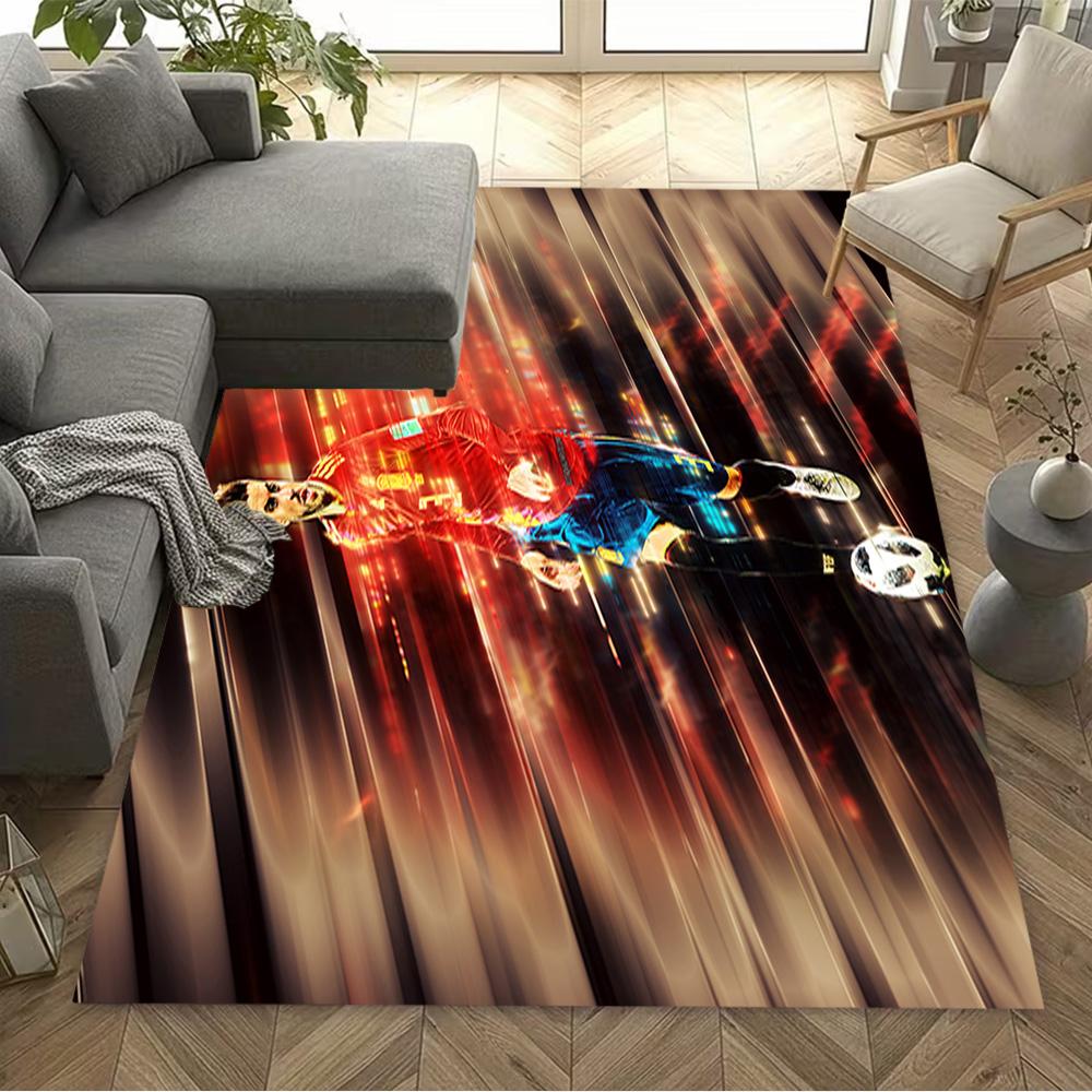 Football Player Action Area Rug Design for Study room Entryway Dining Room Balcony Antislip Carpet Decorate Offices Best for Christmas