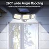 305/222 LED Solar Lights Outdoor Motion Sensor Outdoor Lights Angle Waterproof 3 Heads Solar Security LED Wall Light Yard Patio