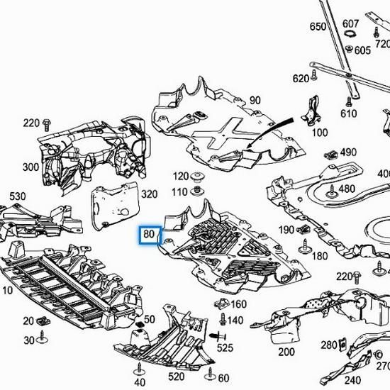 2225200623 - Fits Mercedes-Benz W222 S350 Engine Underbody Protection