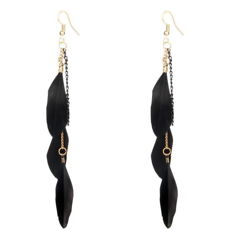 Женские серьги в этническом стиле в богемном стиле, элегантные серьги с перьями в стиле ретро