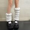 Mid-calf Down Cotton Leg Warmers Fluffy Boots Cover Lolita Loose Socks Foot Cover Fall Winter