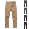 Men's Cross-border Plus Size Work Pants With Multiple Pockets, Casual Pants, Cotton Pants