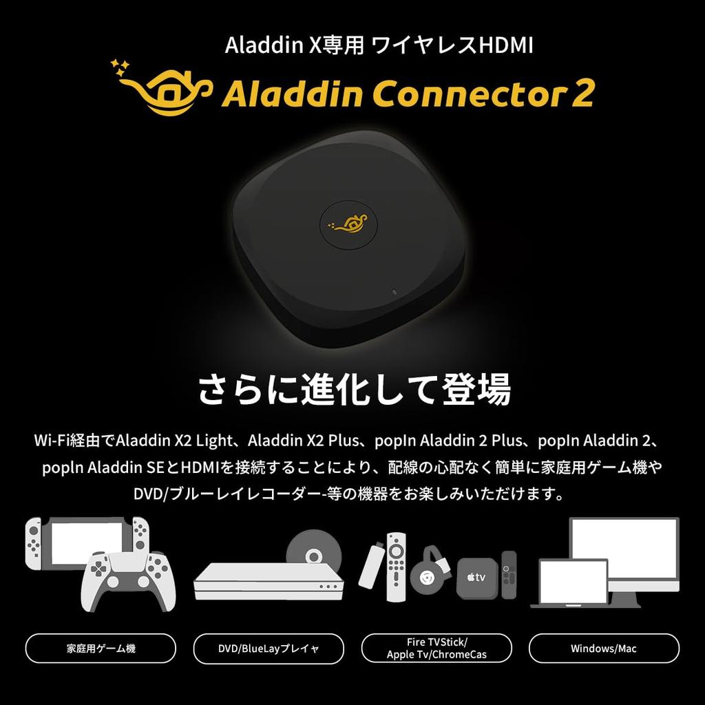 Aladdin X2 Light Wireless HDMI Connector 2 Set Compatible Aladdin X 2 Plus Projector 700 ANSI Lumens Ceiling Light LED Ceiling Light Speaker TV Full