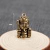 Antique Handicraft Keychain Copper 5th Road God of Wealth Small Pendant Car Desktop Small Ornament Car Keychain