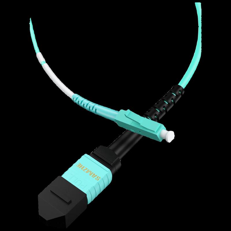 SanZhe OM3 MPO-LC 8-Core Multimode Fiber Optic Patch Cable