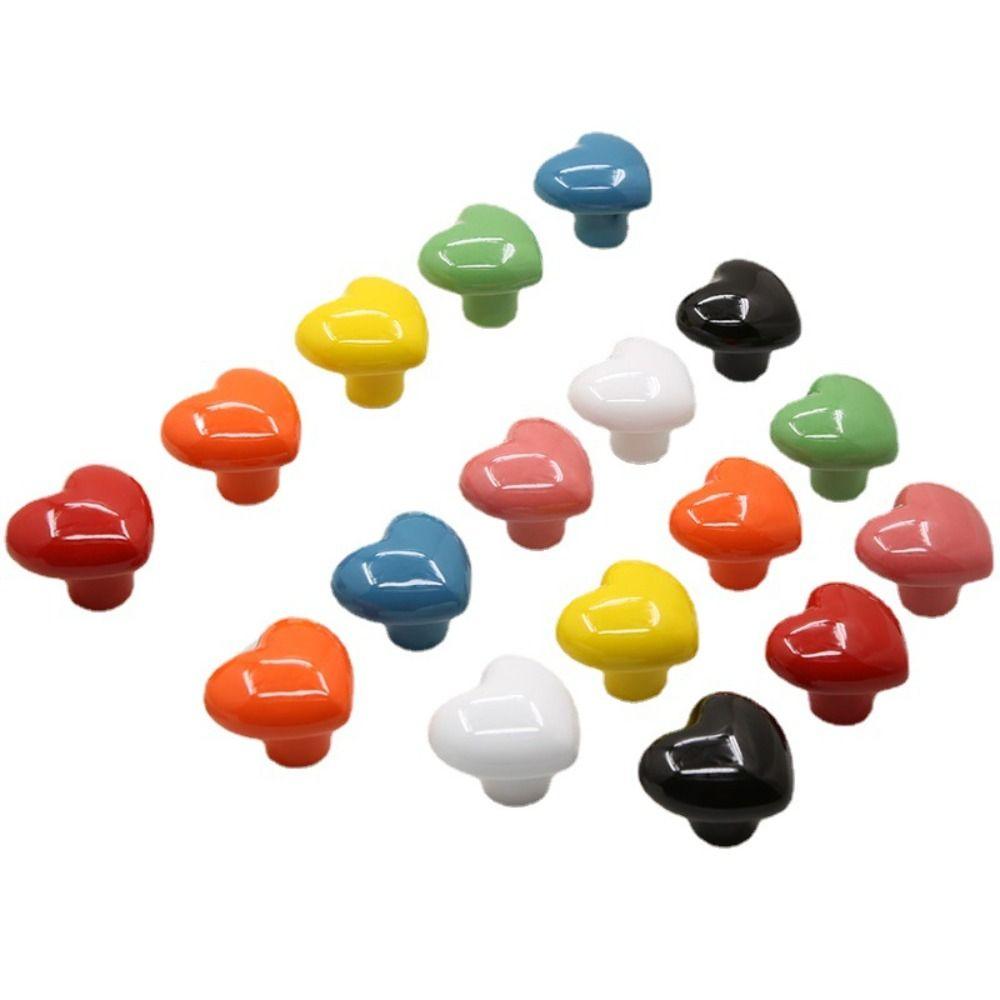 Single Hole Ceramic Cabinet Knob No- punching Drawer Knobs Cartoon Door Pull Handles Kids Using