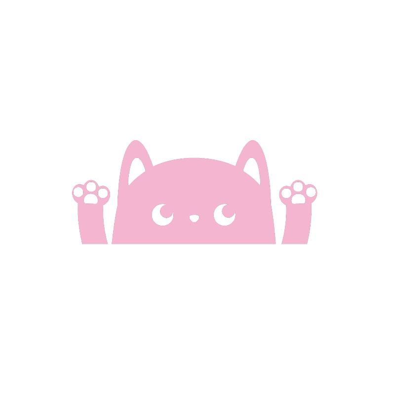 Waterproof Removable Cartoon Cat Car Sticker for Rearview Mirror Window Cute Animal Car Decor
