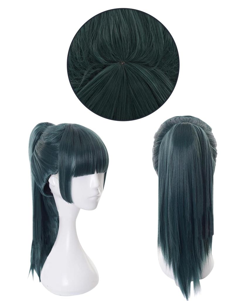 Маки Косплей с очками для косплея 4-го класса Дзюдзюцу Кайсен, полный взрослый культурный парик для косплея Маки [Камидзу Рёхин] Парик Зен'ин, костюм, в комплекте, набор,