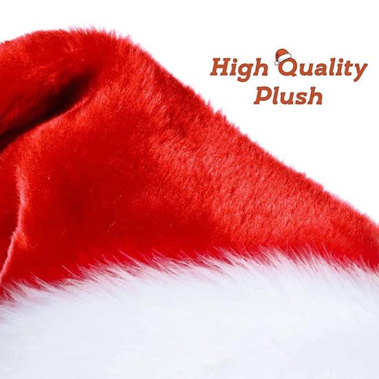 Унисекс Рождественская шапка Санты, очень большая и толстая новогодняя шапочка для вечеринки, контрастный цвет, эластичный толстый плюшевый декор, Санта-Клаус, косплей, взрослый праздничный головной убор