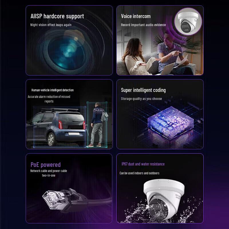 HIKVISION 6MP PoE Купольная сетевая камера безопасности с разъемом CN (адаптер в комплекте)