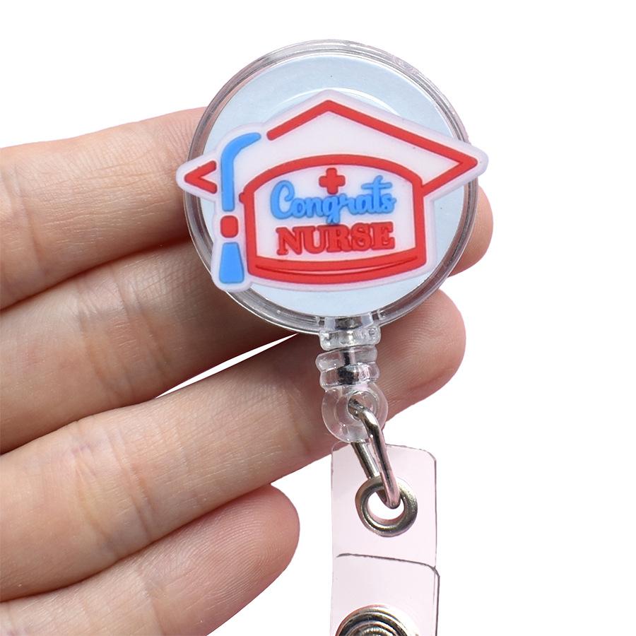 Милый выдвижной значок медсестры для скорой помощи, клипса на катушке, мультфильм, медицина, доктор, студенты, IC, держатель для бейджа для удостоверения личности