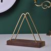 Латунный вертикальный треугольный держатель для салфеток из цельного дерева, вешалка для салфеток для домашнего ресторана, диспенсер для бумажных полотенец