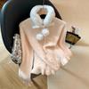 Chic Mao Mao Scarf Ruffle Edge Hem Knitted Sweater Women's Autumn and Winter New Design Warm Top and Clothing