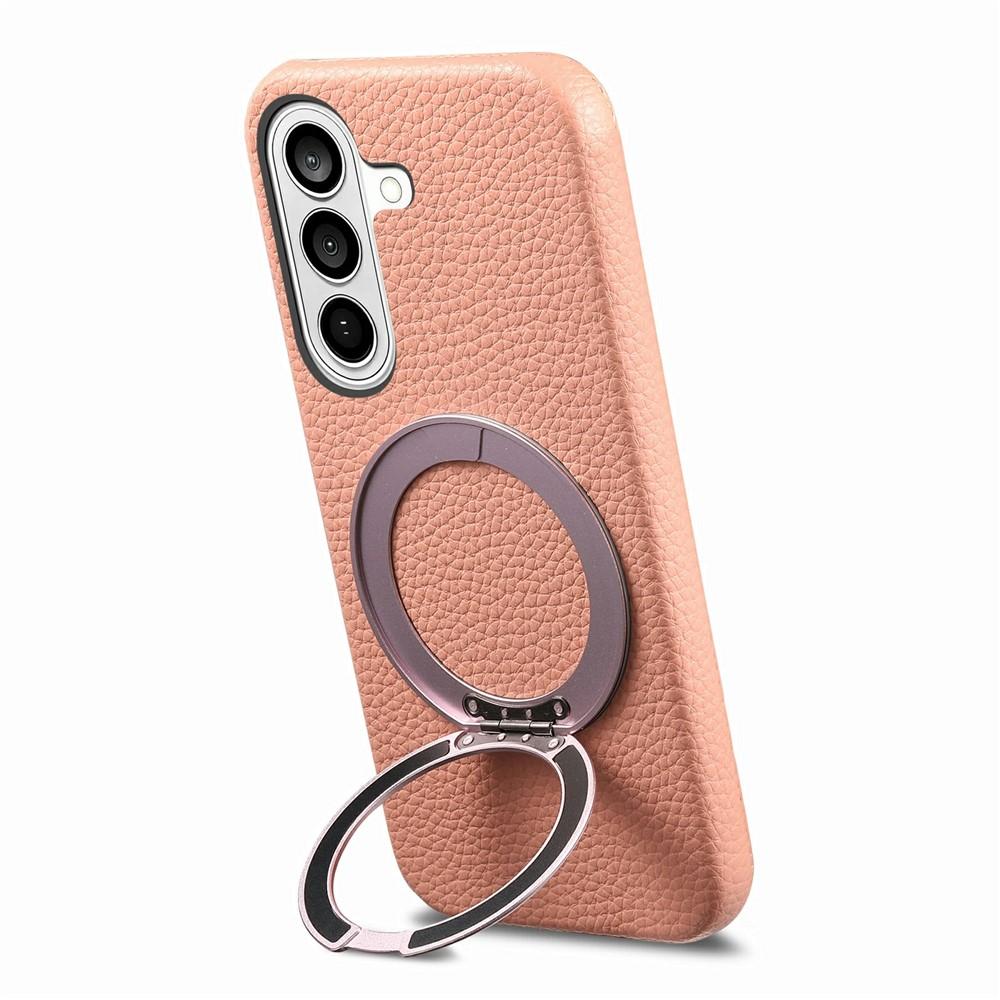 Case for Galaxy S26 - PC+Leather/PU, Pink, With Stand
