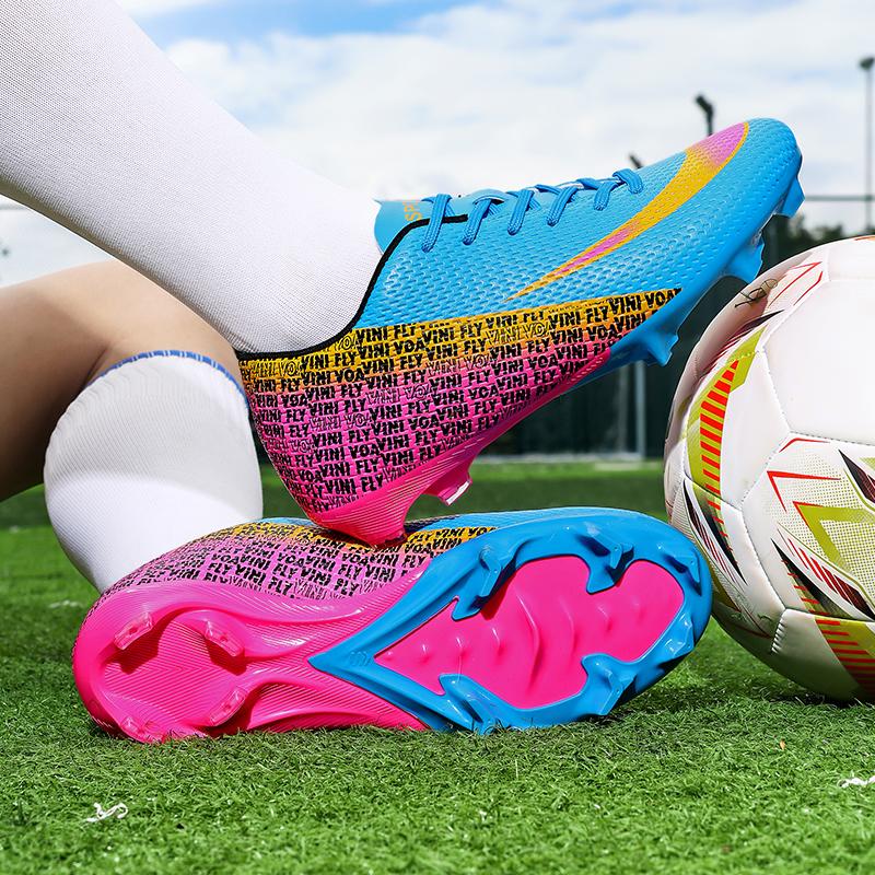 Новые мужские футбольные бутсы Легкие кроссовки Высококачественные футбольные бутсы Шипы для травы Высокие Нескользящие Матчевые Для зала Горячая распродажа Для улицы