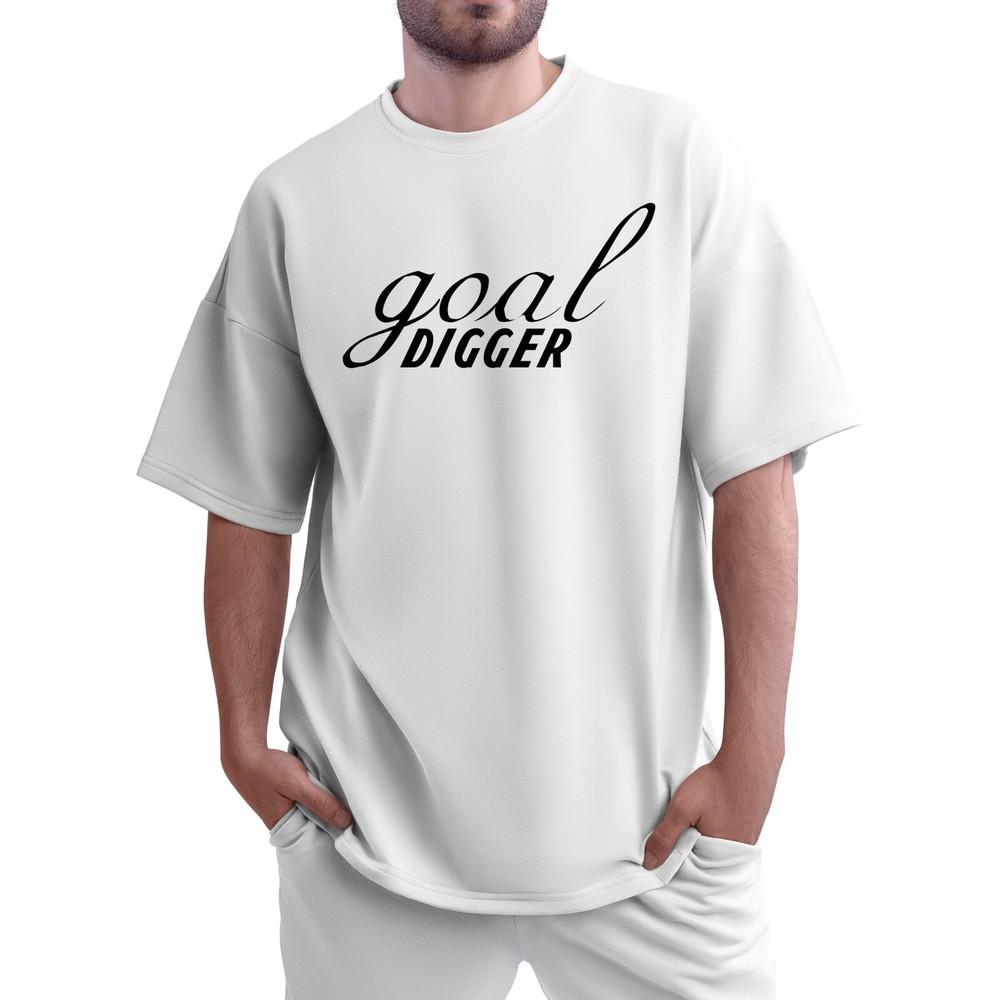 Goal Digger T-Shirt | Unisex Short Sleeve White Tee | Dream Chaser Gift