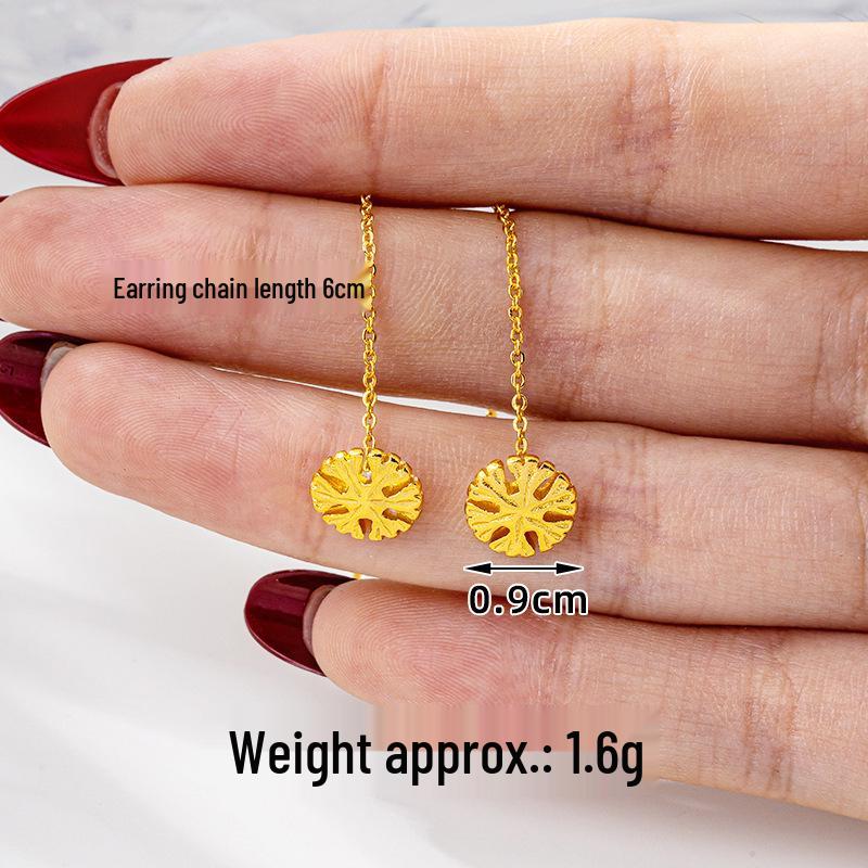 Высококачественные серьги с имитацией песочного золота: Долговечный дизайн кисточек для женщин, трансграничные медные аксессуары