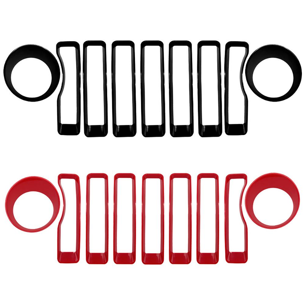 ABS автомобильная внешняя передняя фара, лампа и гоночная передняя решетка, декоративная накладка, наклейки для Jeep Wrangler JL