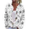 Women's Fashion Christmas Printed Long Sleeve Knitted Cardigan Button Down Jacket