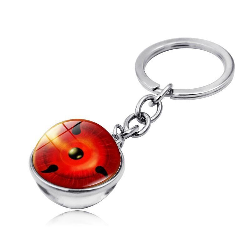 Keychain Sharingan Naruto With Glass Ball Cartoon Style For Memorabilia Anime