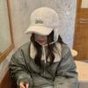 Korean Style Plush Baseball Cap Letter Ear Protection Hat Fashion Women's Pilot Hat  Girls