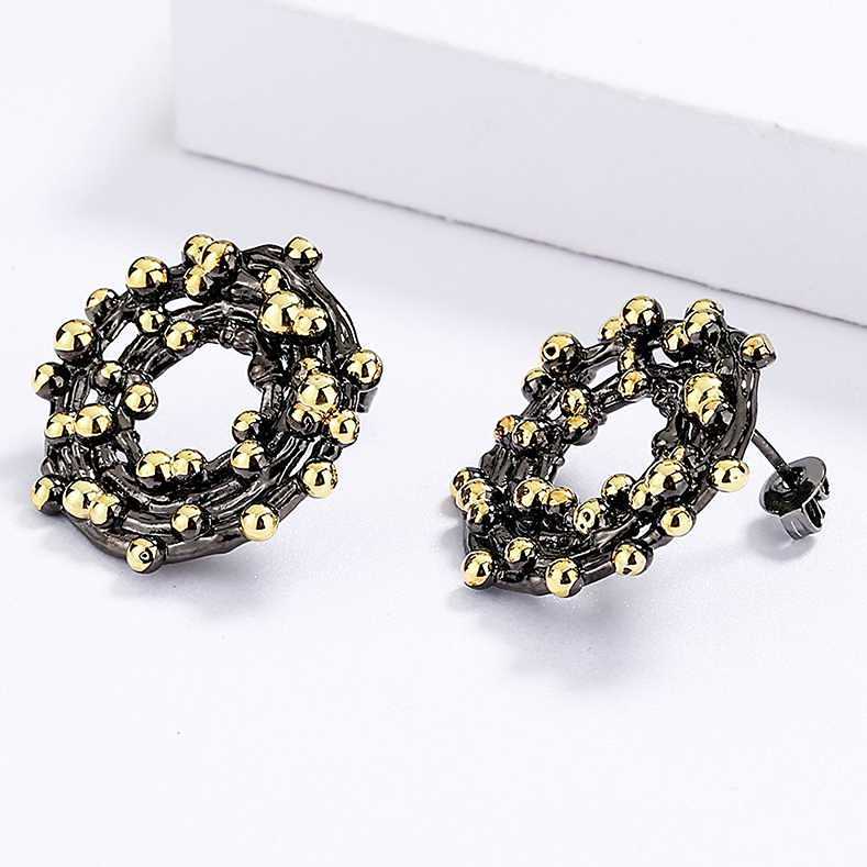 Sace Gems Этнические винтажные серьги, роскошные двухцветные серьги-гвоздики для женщин, модные ювелирные изделия