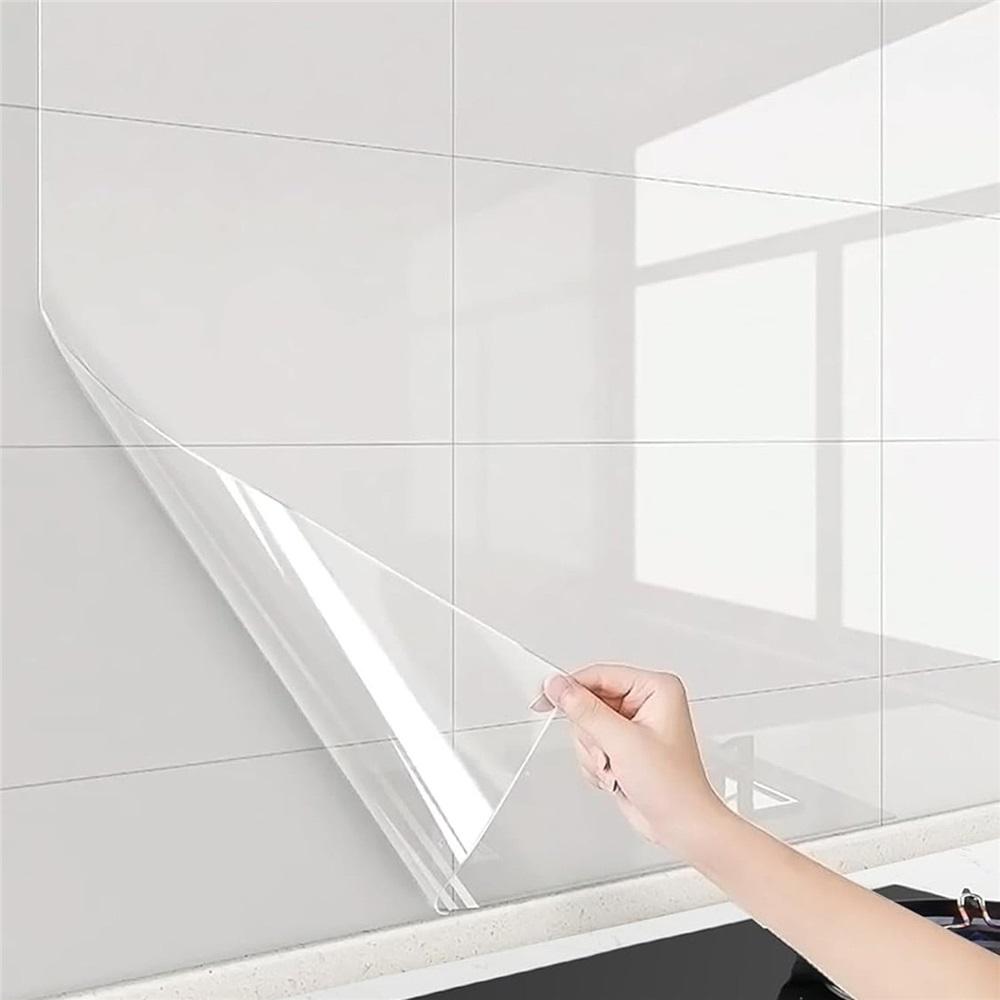 Transparent wall protection sticker, 23.6*78.7 oil-proof protective film kitchen backsplash wallpaper wall protection sticker