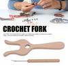 Knitting Fork and Needle Kit Beech Wood Slick Finish Wooden Fork Braider Needles Kit for Handcraft