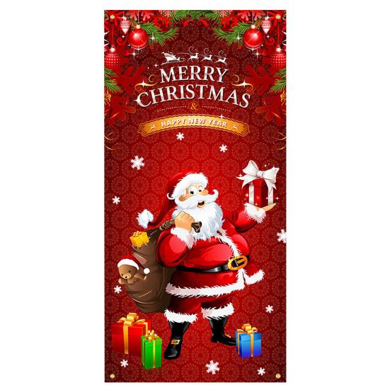 Рождественский занавес, баннер, многоразовый, легко повесить, праздничный дверной чехол для украшения дома, фотосъемка