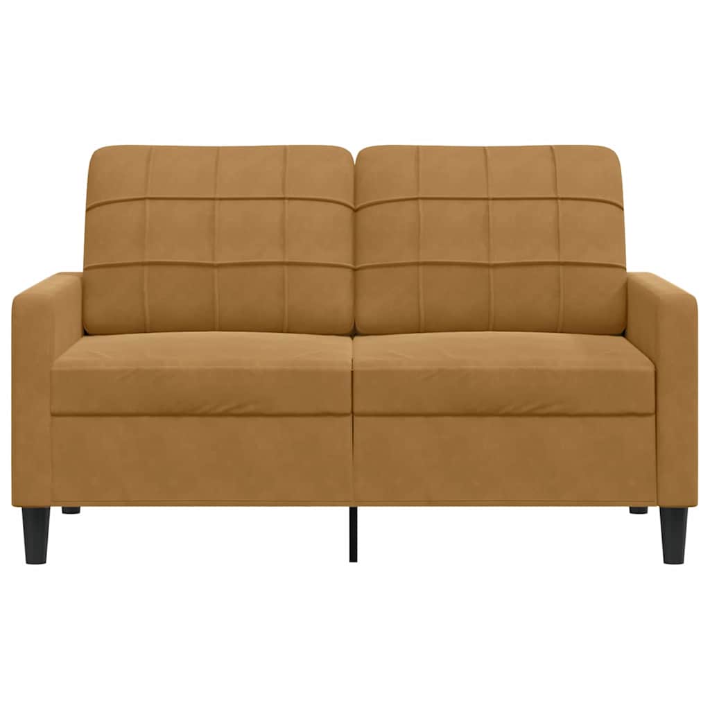 2 Seater Sofa Brown 120 cm Velvet