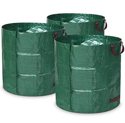 [Зеленый] Большая емкость 272 л (3-Pack) Садовое ведро/Мешок для сбора сорняков, Большой садовый мешок, Самостоящий, Складной, Многоразовый, Водонепроницаемый Сбор травы