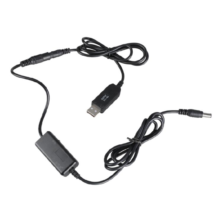 USB-преобразователь напряжения в DC5521 9V Кабель для светодиодных ламп и роутеров Штекеры 5.5x2.1 мм Кабель питания USB 100 см