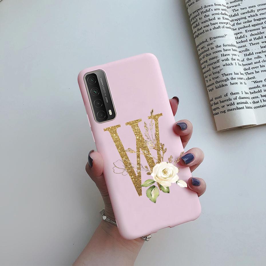 Модный Цветочный Чехол с Буквами Ударопрочный для Huawei P Smart 2021 Мягкий ТПУ Чехол для Huawei Y7A 2020 Y 7A Y7 A Чехлы для Телефонов 6.67"
