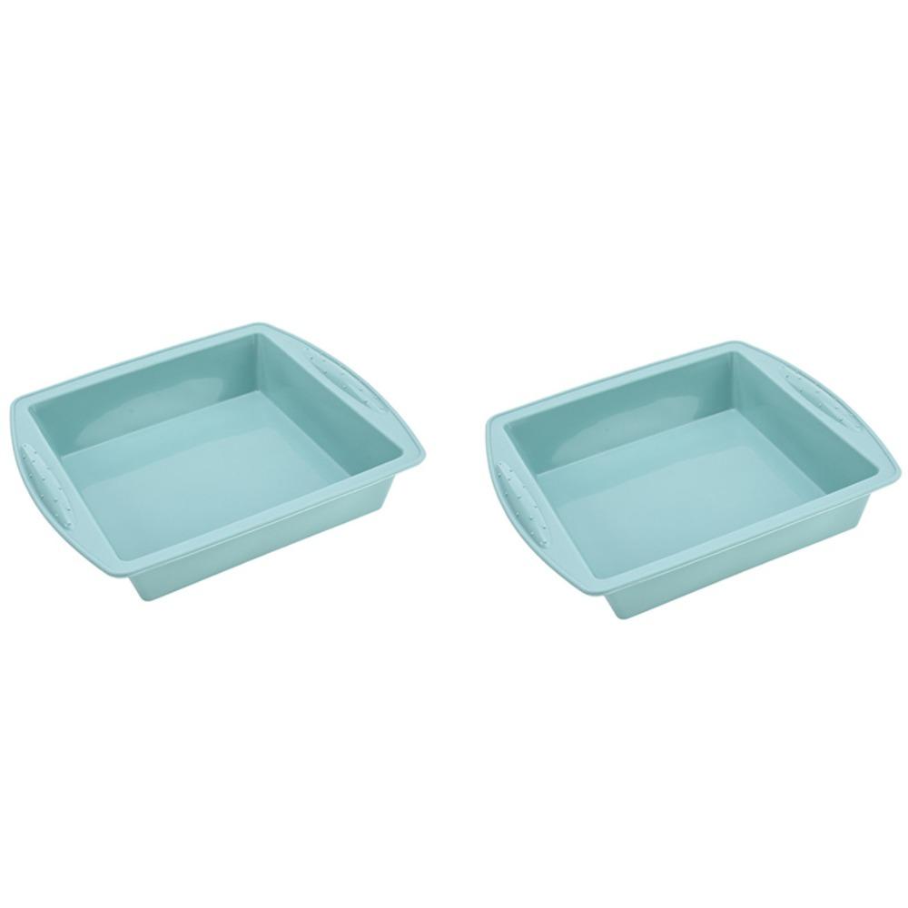 2PCS Heat Resistant Cake Baking Pan Flexible Dessert Baking Mold Multifunctional Bread Mold Oven