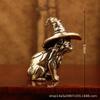 Solid Brass Copper Small Ornamental Piece Desktop Handheld Figurine Magical Tea Charm Crafted Antique Small Copperware