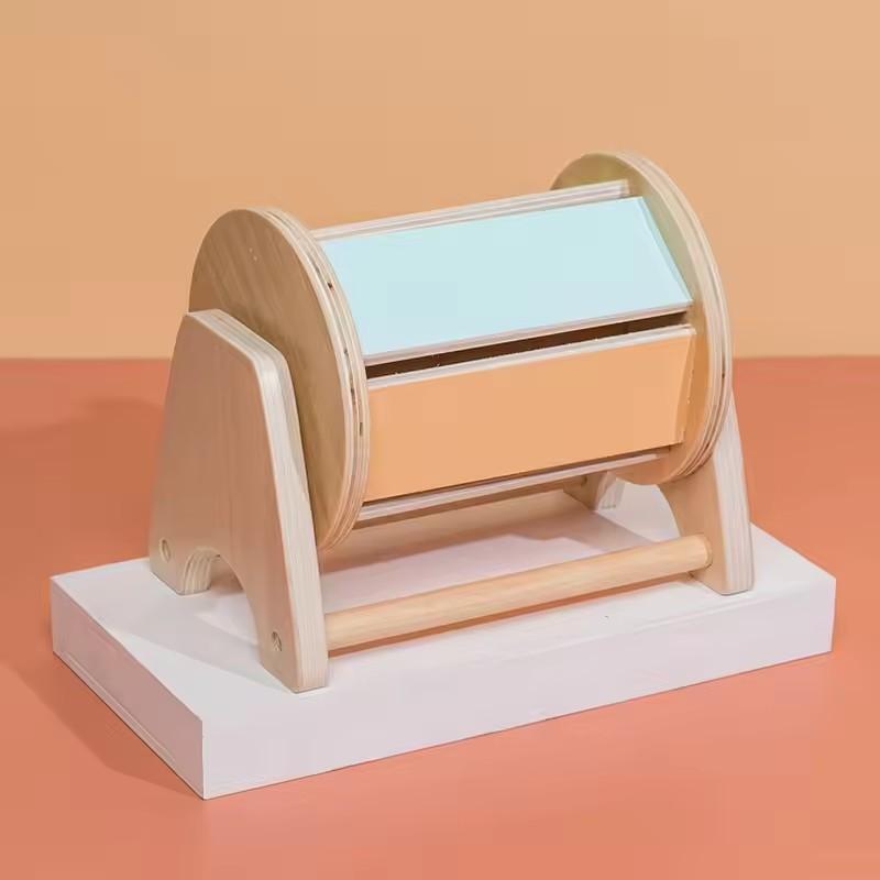 Монтессори Макаронный Цвет Вращающийся Барабан Сопоставление Монетный Ящик Постоянный Ящик Круглый Прямоугольный Ящик Сенсорные Игрушки для Детей Подарки для Малышей